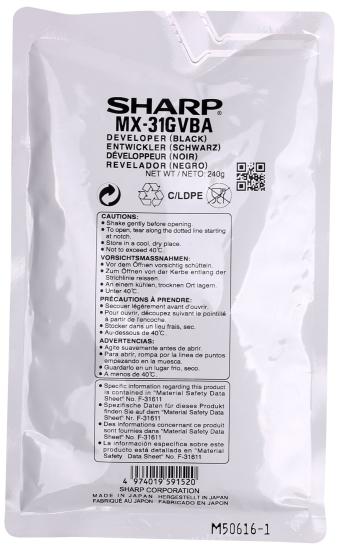 Sharp MX 31GVBA Siyah Orjinal Developer MX 2301 MX 2600 MX 3100